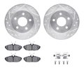 Dynamic Friction Co 7512-54315, Rotors-Drilled and Slotted-Silver w/ 5000 Advanced Brake Pads incl. Hardware, Zinc Coat 7512-54315